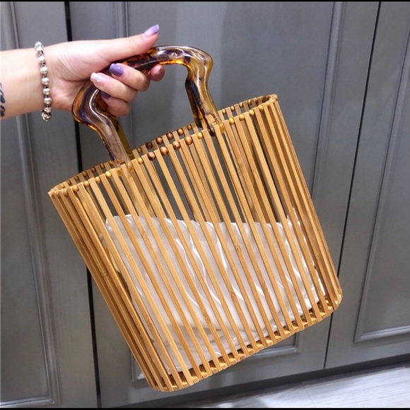 Handbags - Natural Bamboo Clutch Bag Straw Woven Handbag